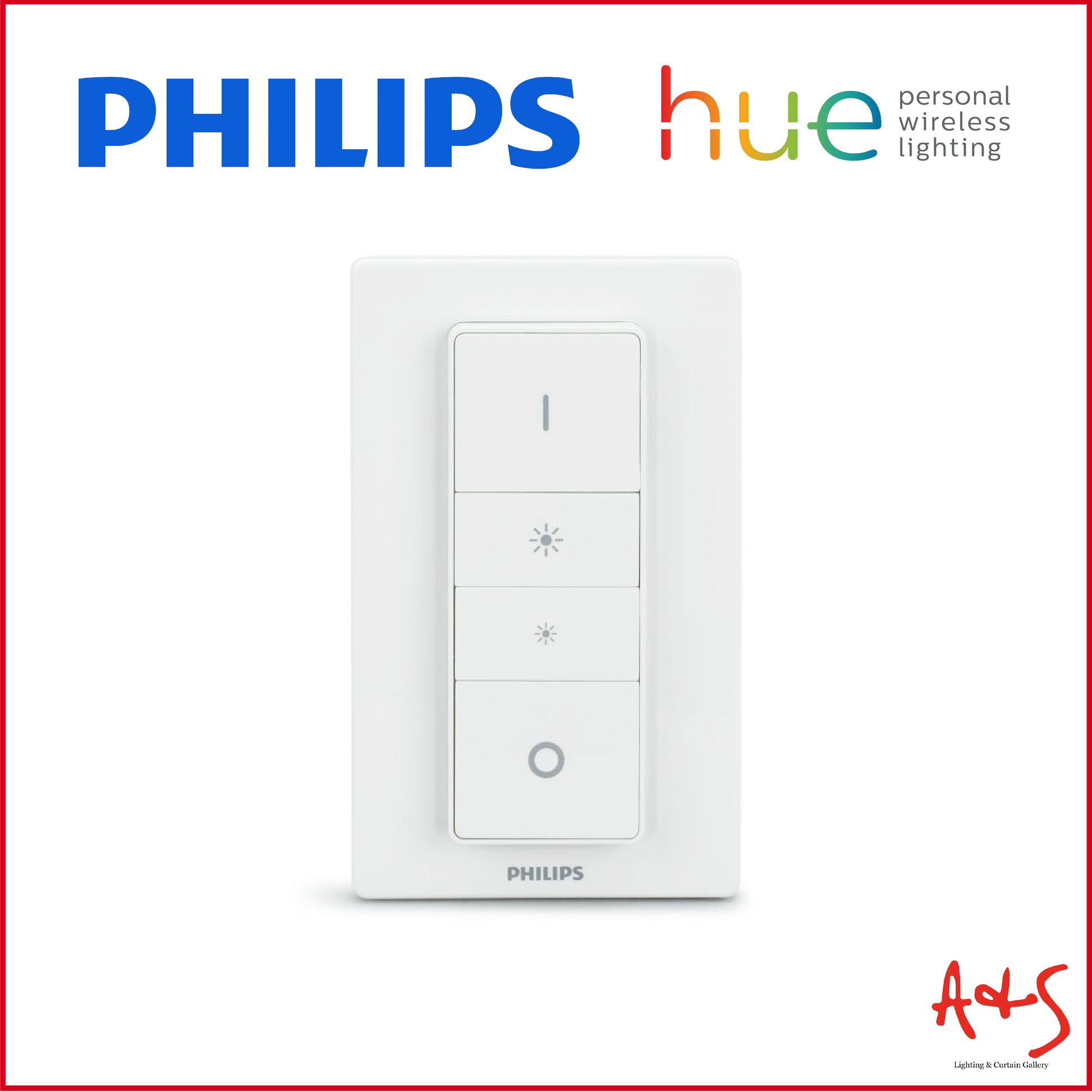 Interrupteur intelligent de lumière philips hue dimmer switch blanc -  Conforama