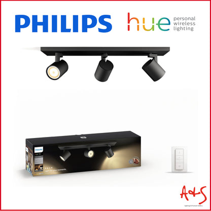 Philips HUE Runner Triple Spotlight GU10 3 x 5.5W Black/White